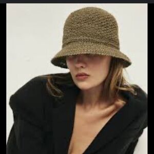 Janessa Leone Brown Woven Hat